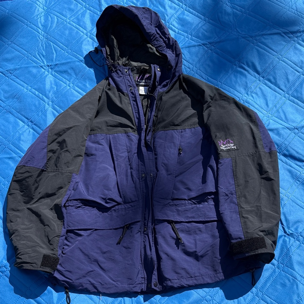 Vintage Men's Purple and Black Ski Jacket